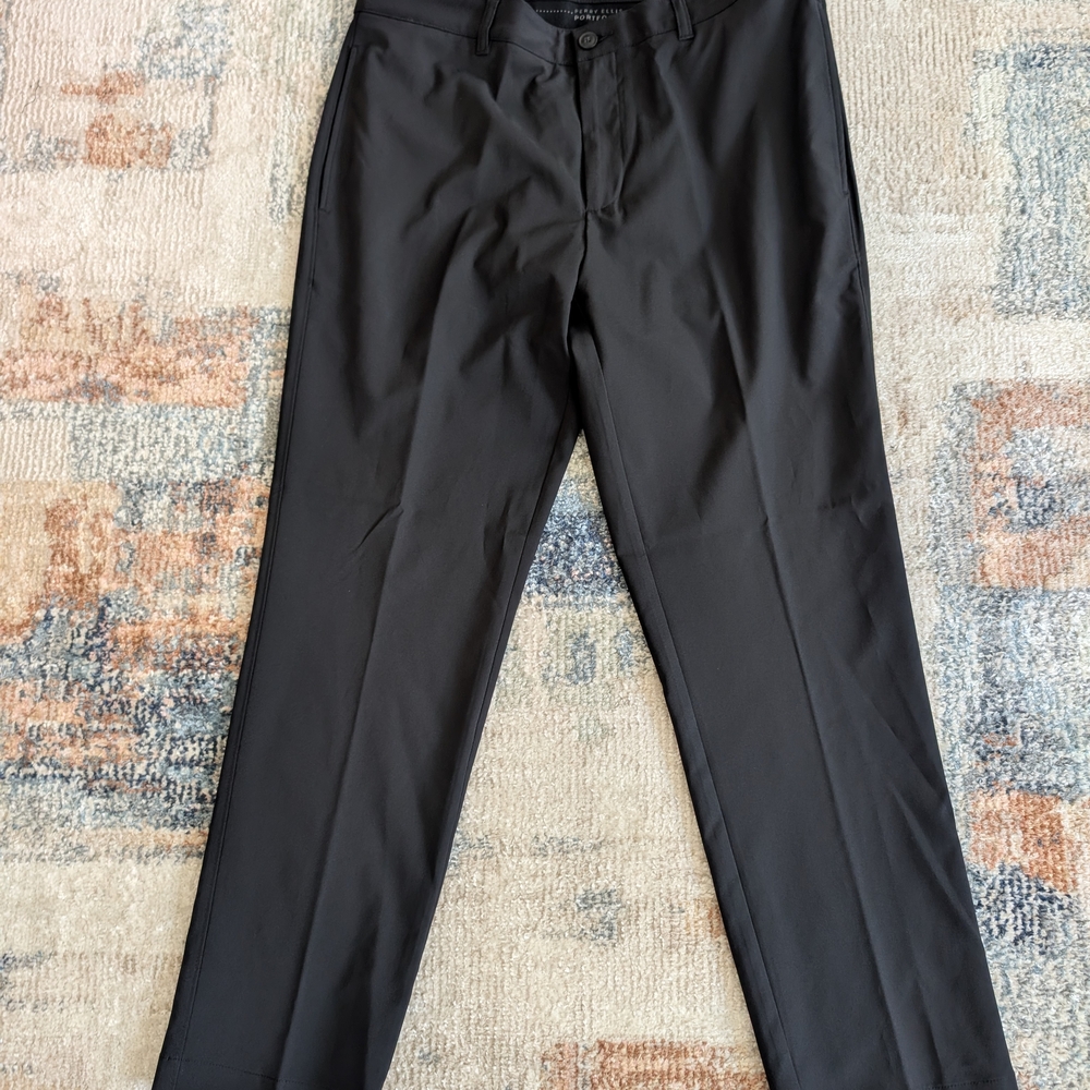 Men's Black Dress Pants Perry Ellis